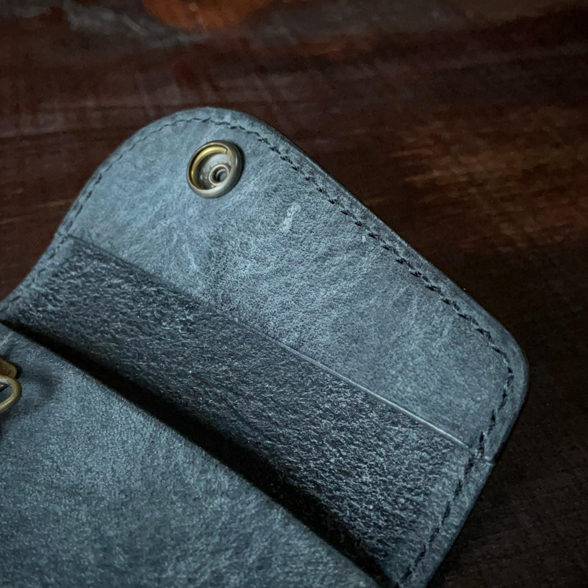 《三つ折り／三連キーホルダー》レザーキーケース（ブラック） | 5枚目