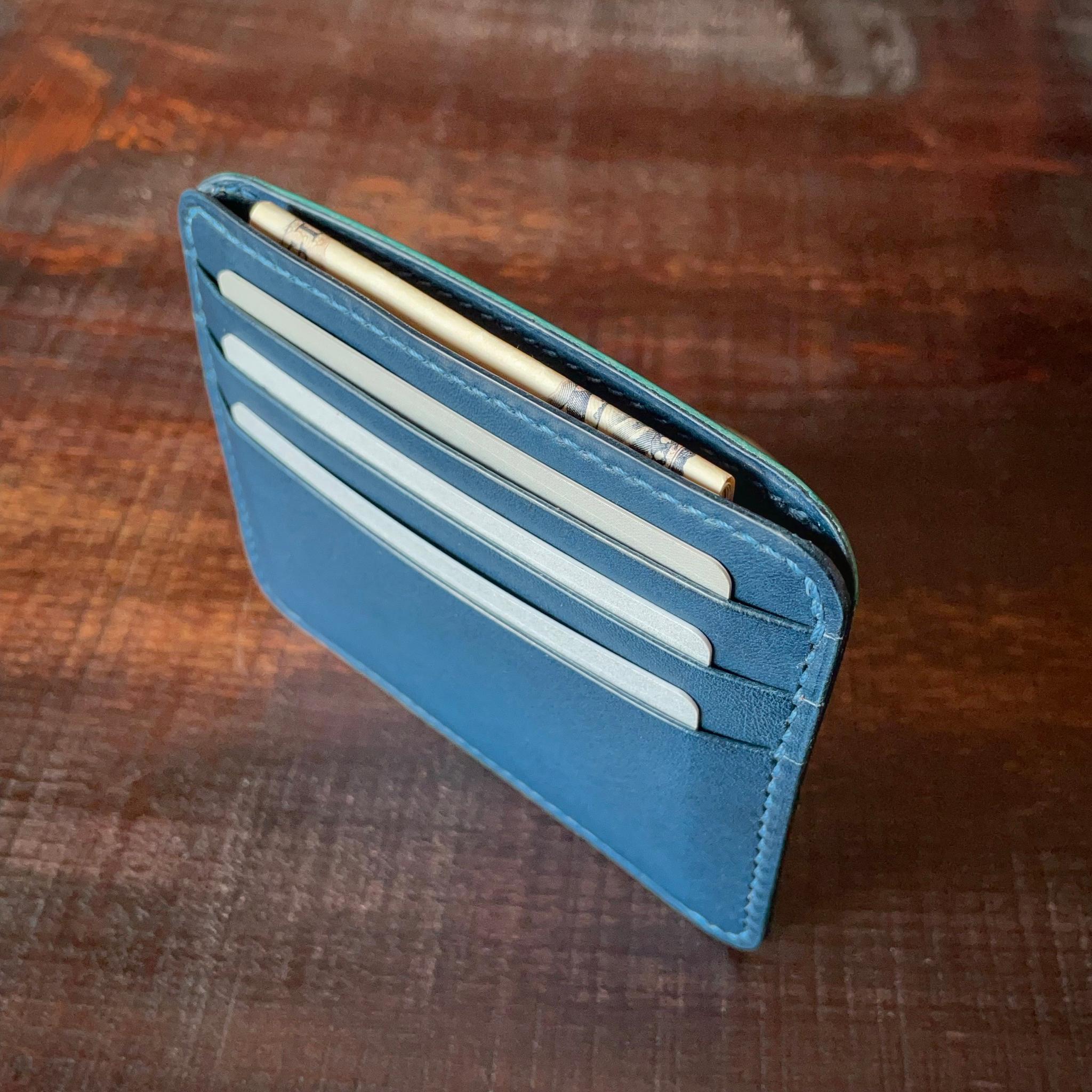 《小銭 ＆ カード／バイカラー》ミニマルレザーウォレット | 10枚目