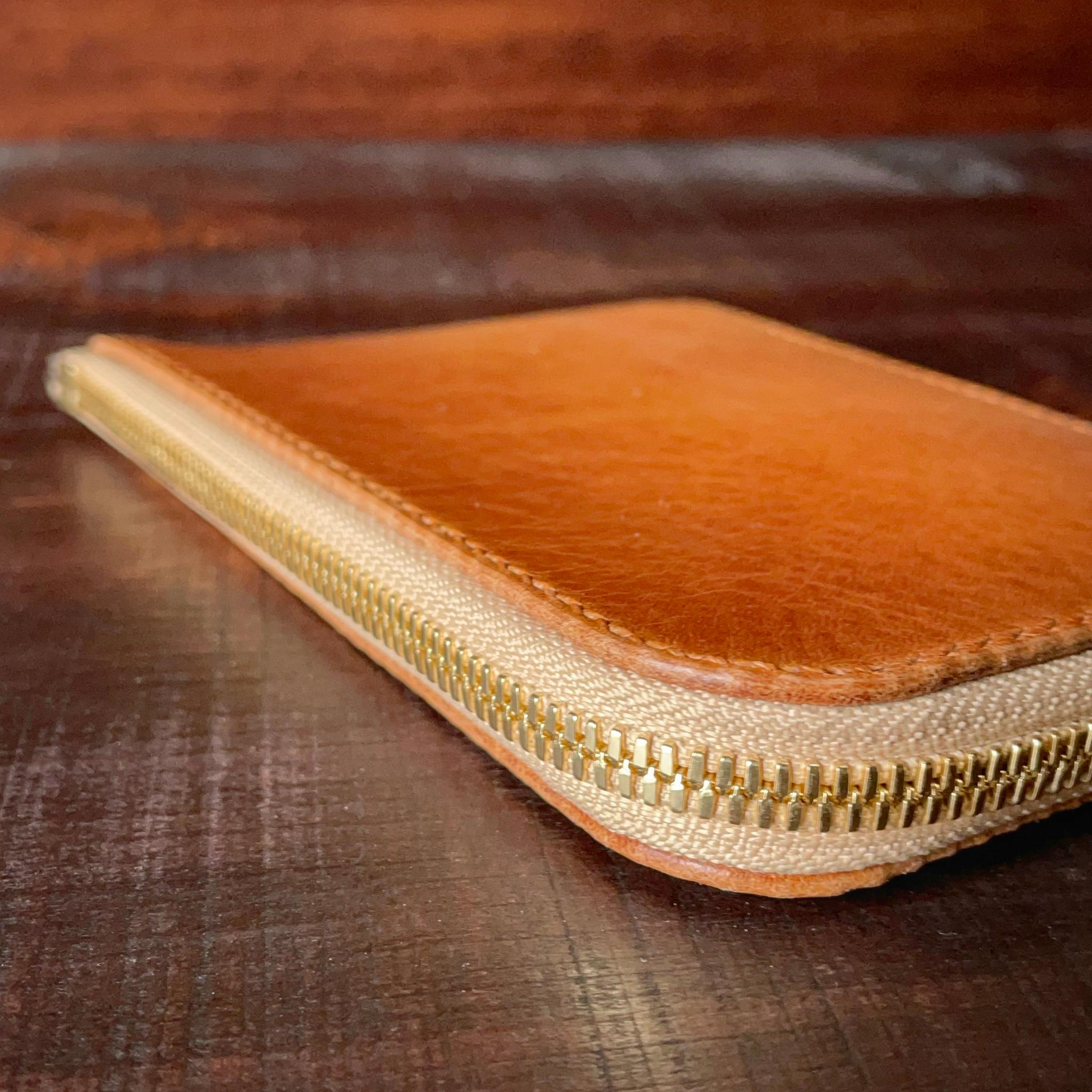 《L字ファスナー型》レザーパスポートケース(ブラウン) | 3枚目