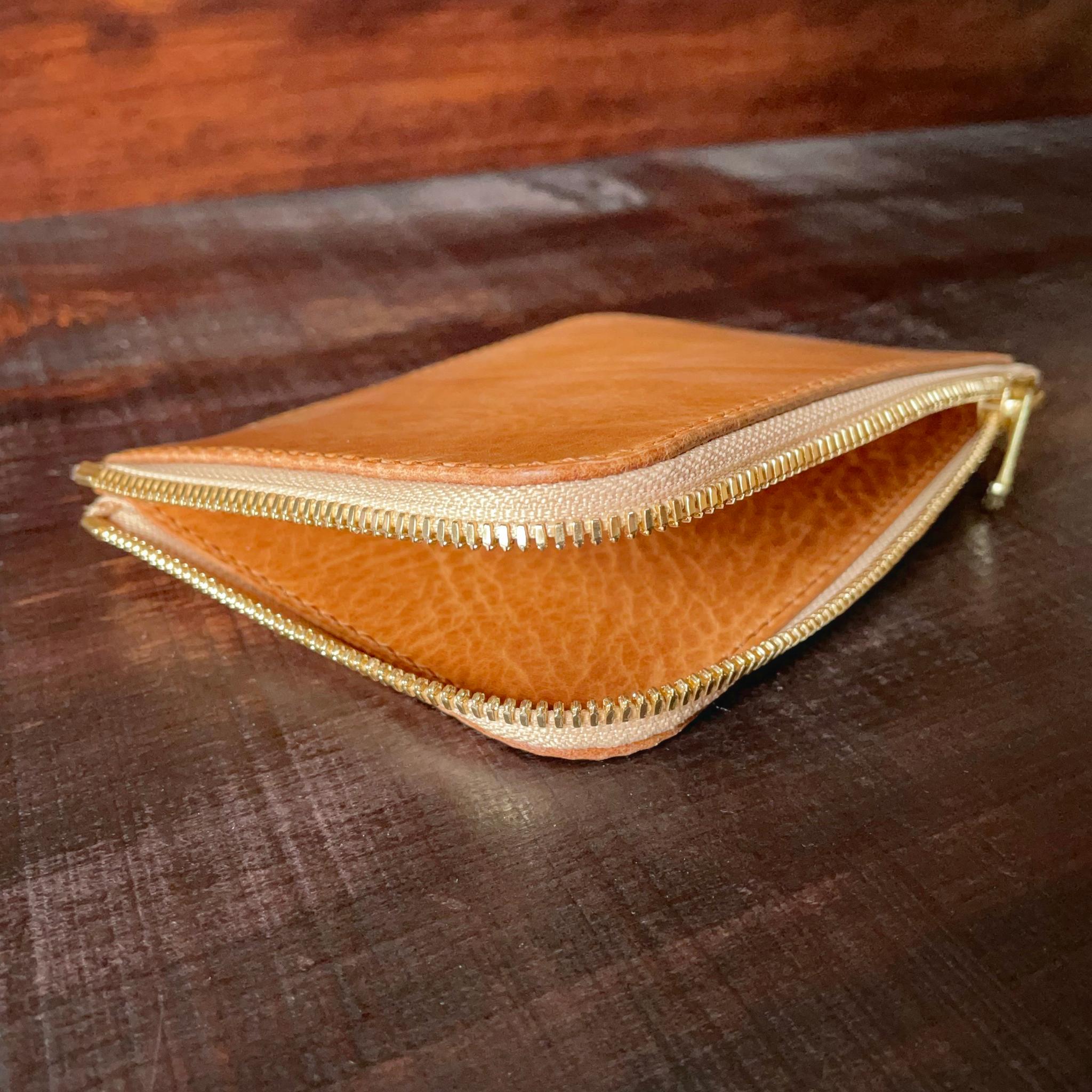 《L字ファスナー型》レザーパスポートケース(ブラウン) | 4枚目