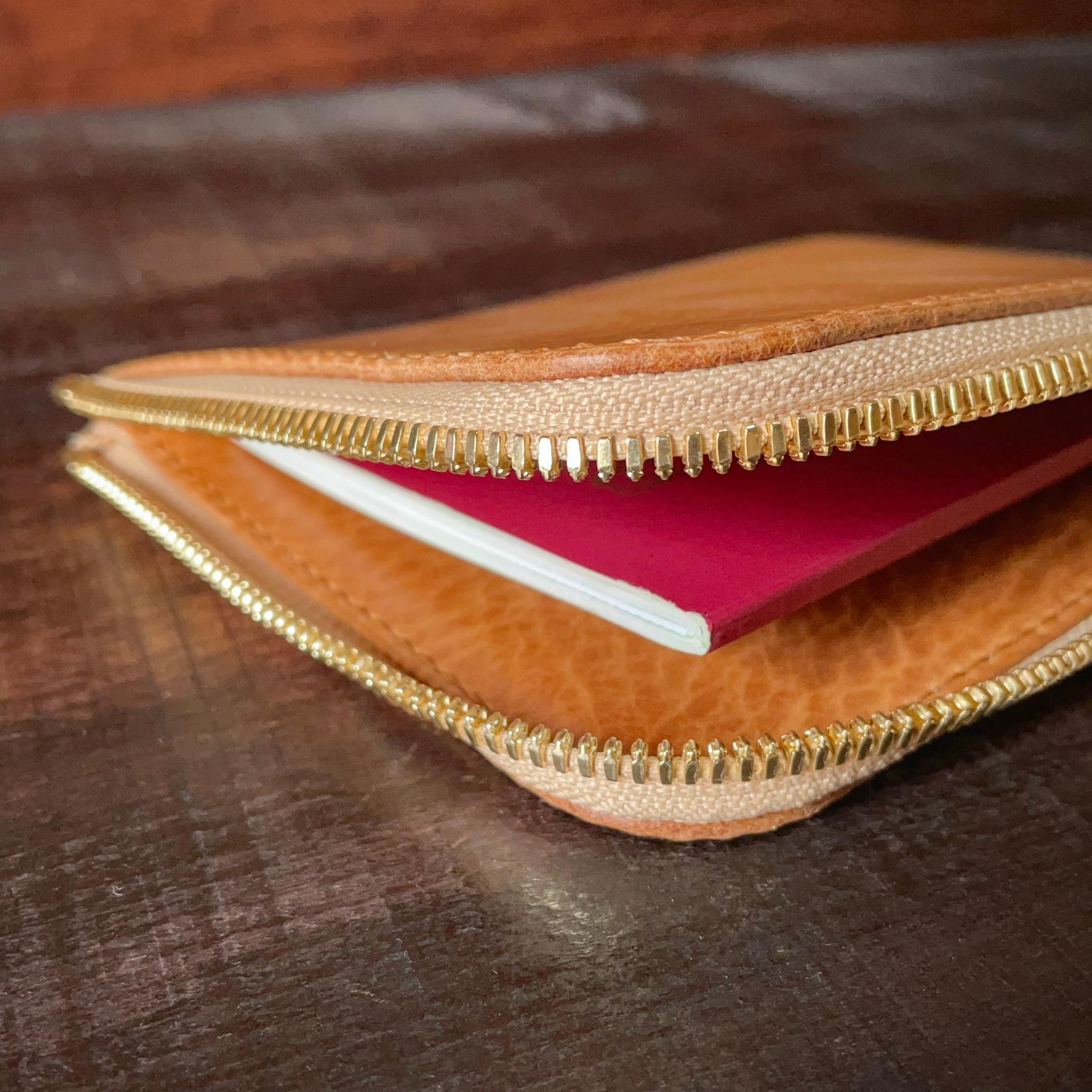 《L字ファスナー型》レザーパスポートケース(ブラウン) | 5枚目