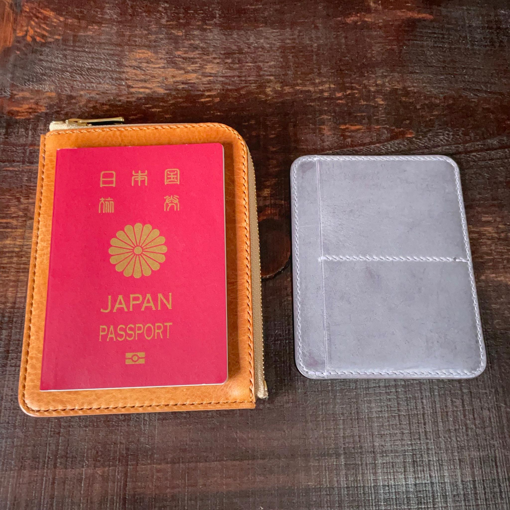 《L字ファスナー型》レザーパスポートケース(ブラウン) | 9枚目