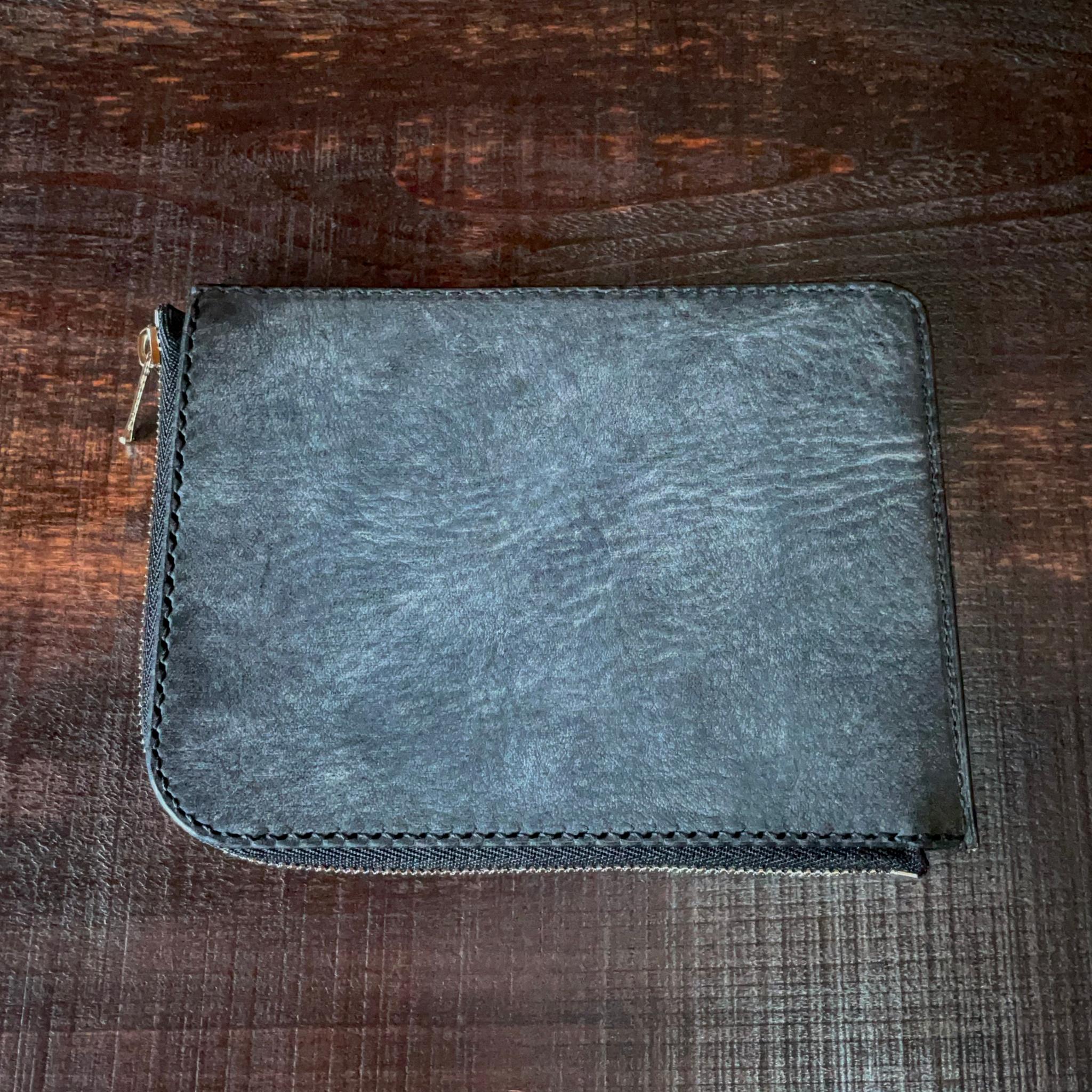 《L字ファスナー型》レザーパスポートケース(ブラック) | 7枚目